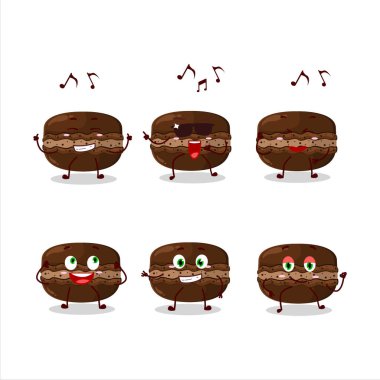 Çikolatalı makarna dansçısı karikatür karakteri müziği seviyor.