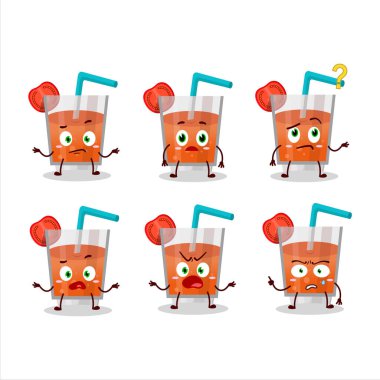 Domates suyunun çizgi film karakteri hangi ifadeyle. Vektör illüstrasyonu