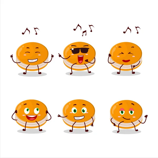 Ein Bild Der Orangefarbenen Dorayaki Tänzerin Cartoon Figur Die Die — Stockvektor
