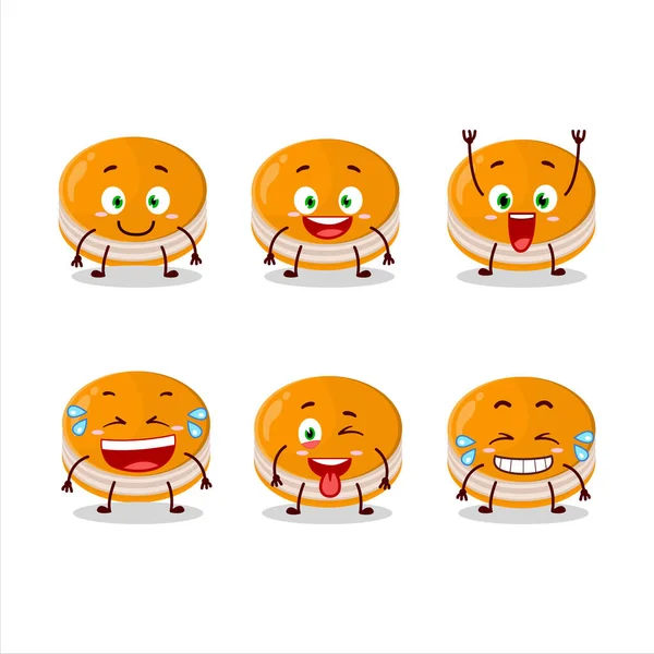 Personagem Desenhos Animados Dorayaki Laranja Com Expressão Sorriso Ilustração Vetorial — Vetor de Stock