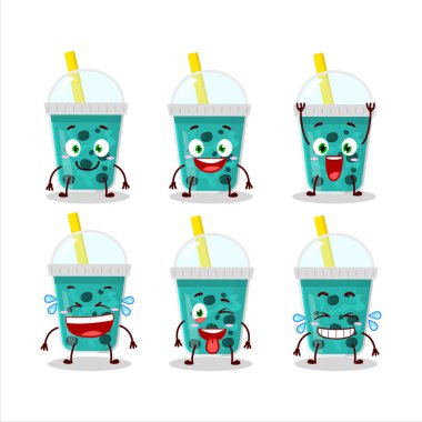 Gülen suratlı bobalı taro sütü karakteri. Vektör illüstrasyonu