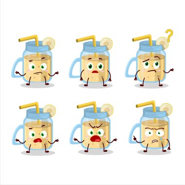 Muzlu smoothie 'nin çizgi film karakteri. Vektör illüstrasyonu