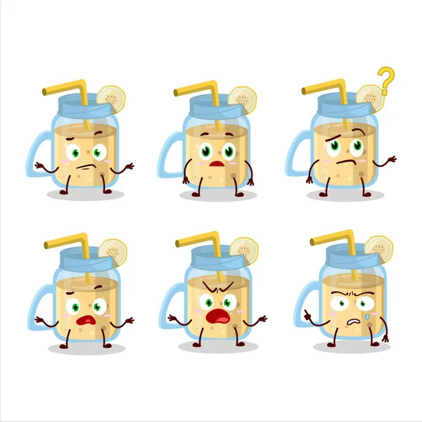 Muzlu smoothie 'nin çizgi film karakteri. Vektör illüstrasyonu