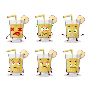 Yüzü olmayan taze elma suyu çizgi film karakteri. Vektör illüstrasyonu