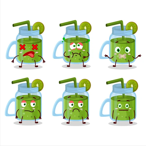 Yüzü olmayan Kivi Smoothie çizgi film karakteri. Vektör illüstrasyonu