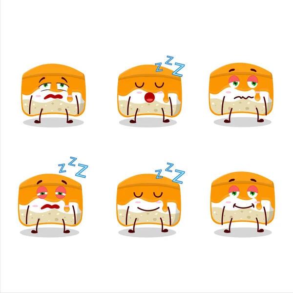 곱슬곱슬 표정의 오렌지 케이크의 캐릭터 일러스트 — 스톡 벡터