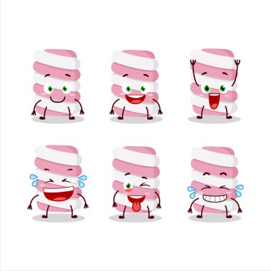 Marshmallow 'un çizgi film karakteri, gülümseyen yüz ifadesi. Vektör illüstrasyonu