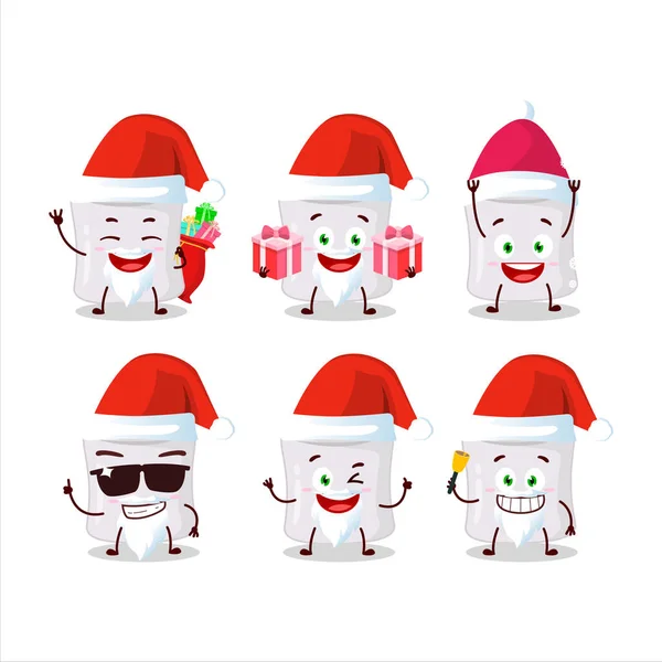 Émoticônes Père Noël Avec Personnage Dessin Animé Guimauve Illustration Vectorielle — Image vectorielle