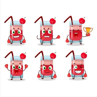 Sportif bir Singapur Sling Boks sporu çizgi film maskotu tasarımı