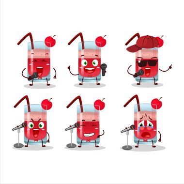 Singapur Sling 'in ünlü bir şarkı söylediği şirin bir çizgi film tasarımı konsepti. Vektör illüstrasyonu