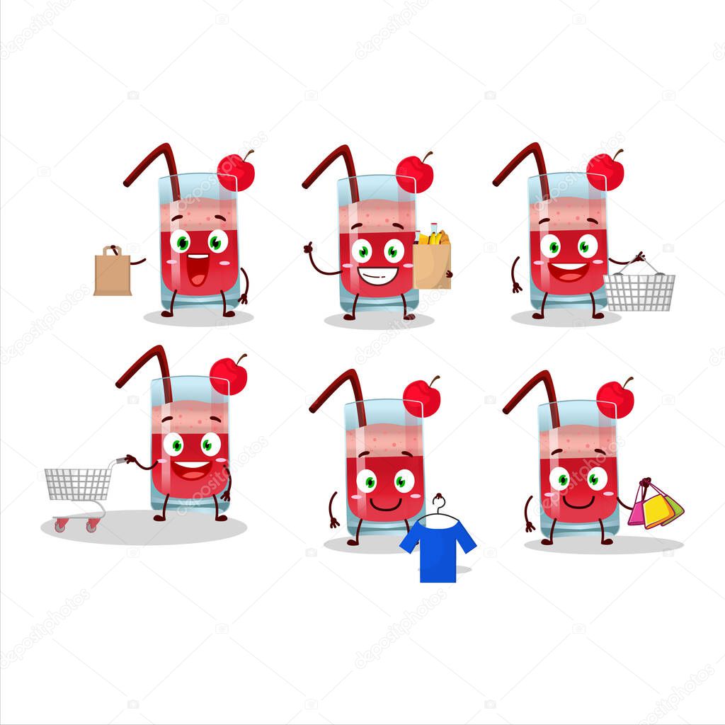 A Rich singapore sling mascot design style going shopping. Vector illustration