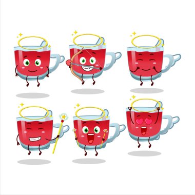 Rooibos çay karikatürü sevimli bir melek karakteri olarak tasarlandı. Vektör illüstrasyonu