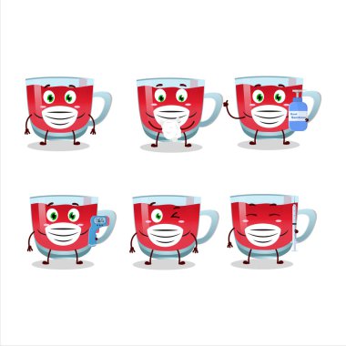 Bir salgın sırasında, rooibos çay karikatür tasarım tarzının resmi sağlıklı kalmaya devam ediyor. Vektör illüstrasyonu