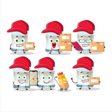 Cartoon character design of tuica working as a courier. Vector illustration