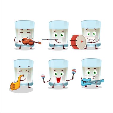 Cartoon character of tuica playing some musical instruments. Vector illustration