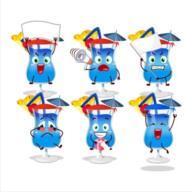 Mascot design style of blue hawaii character as an attractive supporter. Vector illustration