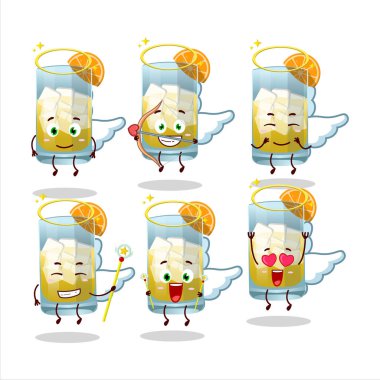 Singani çizgi filmi sevimli bir melek karakteri olarak tasarlıyor. Vektör illüstrasyonu