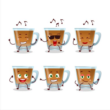 Shaah Hawash dansçısının müzikten hoşlanan çizgi film karakteri. Vektör illüstrasyonu