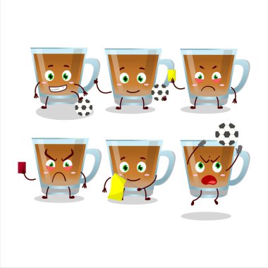 Shaah, futbol hakemi olarak çalışan bir çizgi film karakteri. Vektör illüstrasyonu