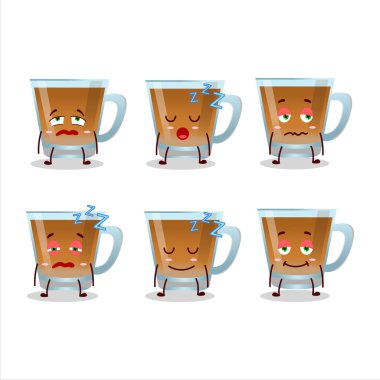 Şah 'ın karikatür karakteri uykulu bir ifadeyle dolup taşıyor. Vektör illüstrasyonu