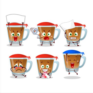 Çekici bir destekçi olarak Shaah Hawash karakterinin maskot tasarımı. Vektör illüstrasyonu