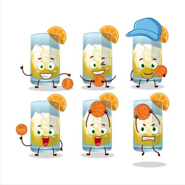 Bir basketbol atleti olarak yetenekli singani çizgi film karakteri. Vektör illüstrasyonu