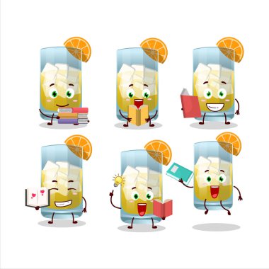 Singani çizgi film karakteri konsepti komik bir kitap okuyor. Vektör illüstrasyonu