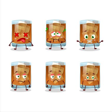 Karakterin içinde ifadesiz viski çizgi filmi. Vektör illüstrasyonu