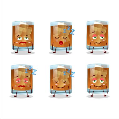 Uykulu suratlı bir çizgi film karakteri. Vektör illüstrasyonu