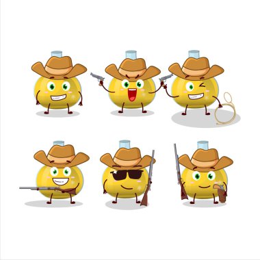 Hoş şapkalı havalı kovboy Tej çizgi film karakteri. Vektör illüstrasyonu