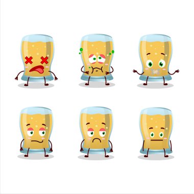 Suratı olmayan bir bardak elma şarabı çizgi film karakteri. Vektör illüstrasyonu