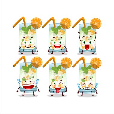 Portakallı mojito karakterinin gülümseme ifadesi. Vektör illüstrasyonu
