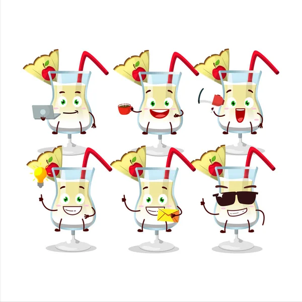 Pina Colada Cartoon Character Various Types Business Emoticons Vector Illustration — Stock Vector