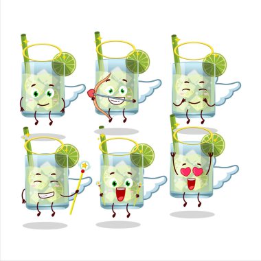 Guaro çizgi filmi sevimli bir melek karakteri olarak tasarlıyor. Vektör illüstrasyonu