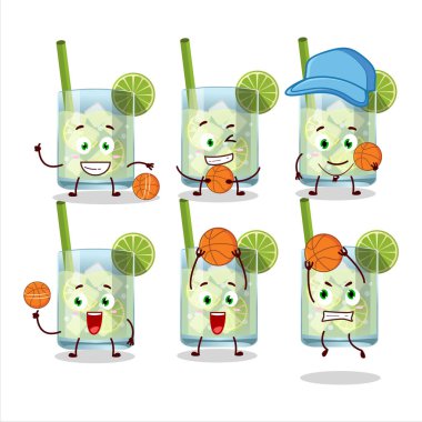 Basketbol atleti olarak yetenekli guaro çizgi film karakteri. Vektör illüstrasyonu