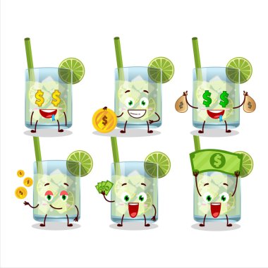 Güzel ifadeli Guaro çizgi film karakteri para getiriyor. Vektör illüstrasyonu