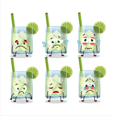 Guaro karikatürü hüzünlü bir ifadeyle karakterde. Vektör illüstrasyonu