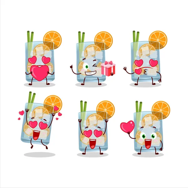 Caipirinha Personaje Dibujos Animados Con Amor Lindo Emoticono Ilustración Vectorial — Archivo Imágenes Vectoriales