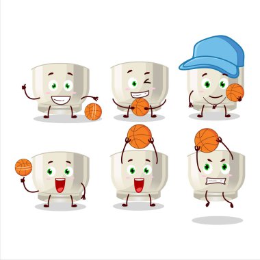 Basketbol atleti olarak yetenekli bir çizgi film karakteri. Vektör illüstrasyonu