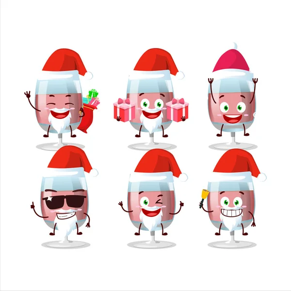 Santa Claus Emoticons Персонажем Карикатури Вино Приклад Вектора — стоковий вектор