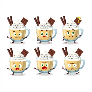 Eggnog 'un çizgi film karakteri, hangi ifadeyle. Vektör illüstrasyonu