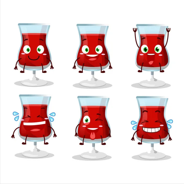Cartoon Character Red Wine Smile Expression Vector Illustration — Stockový vektor