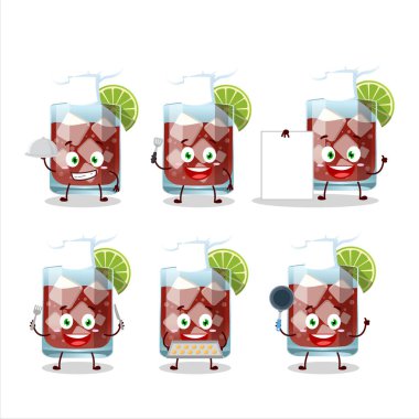 Sazerac 'ın çeşitli şef ifadeleri olan çizgi film karakteri. Vektör illüstrasyonu