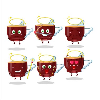 Kava sevimli bir melek karakteri olarak çizgi film dizayn eder. Vektör illüstrasyonu