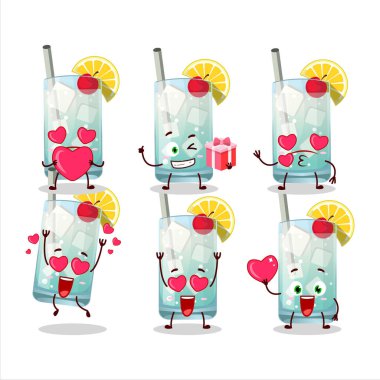 Tom Collins 'in çizgi film karakteri. Sevgi dolu bir ifade. Vektör illüstrasyonu