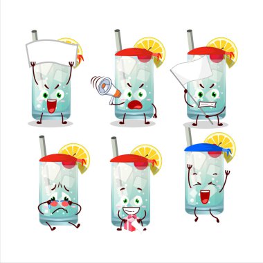 Çekici bir destekçi olarak Tom Collins karakterinin maskot tasarım stili. Vektör illüstrasyonu