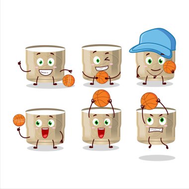 Yetenekli bir bayan, basketbol atleti olarak çizgi film karakteri. Vektör illüstrasyonu