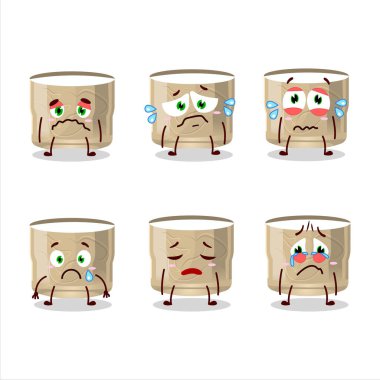 Koumiss üzgün suratlı çizgi film karakteri. Vektör illüstrasyonu