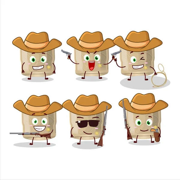 Cool Cowboy Koumiss Drinken Stripfiguur Met Een Leuke Hoed Vectorillustratie — Stockvector