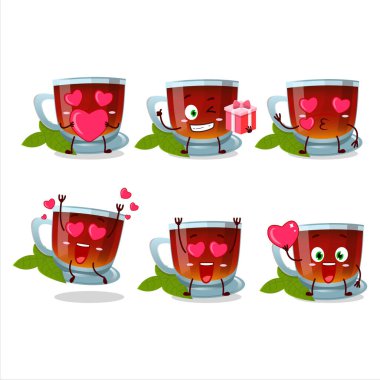 Nane çayı çizgi film karakteri. Sevgi dolu bir ifade. Vektör illüstrasyonu